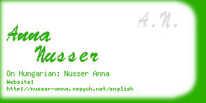 anna nusser business card